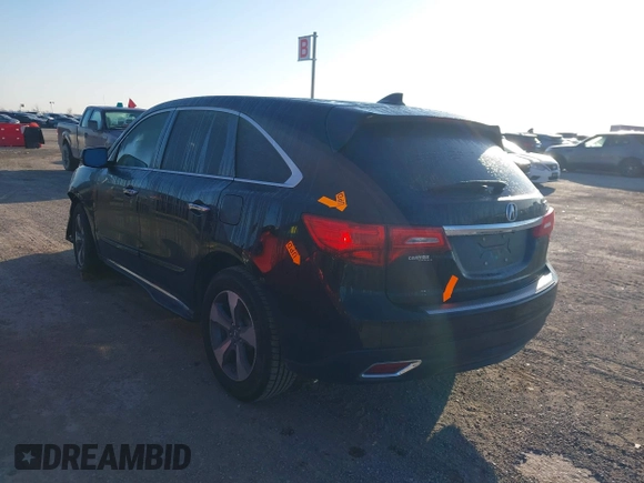 2014 Acura MDX with VIN 5FRYD3H24EB008446, listed as a IAAI auction lot 41214535 with 99,367 mi miles. Bid and sale history available at carsss.com. Image 3.