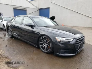 2021 Audi A8 with VIN WAU8EAF82MN033093, listed as a Copart auction lot 67244024 with 37,376 mi miles and Salvage Title. Bid and sale history available at carsss.com. Image 4.