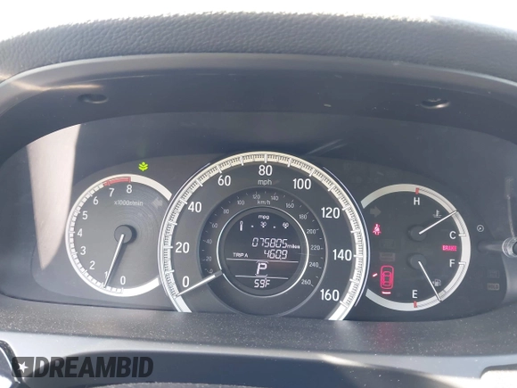 2016 Honda Accord Sedan LX with VIN 1HGCR2F34GA051734, listed as a IAAI auction lot 42126388 with 75,805 mi miles. Bid and sale history available at carsss.com. Image 7.