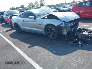 2019 Ford Mustang GT with VIN 1FA6P8CFXK5151458, listed as a IAAI auction lot 42516539 with 114,048 mi miles and . Bid and sale history available at DreamBid. Image 1.