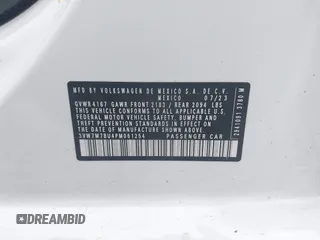 2023 Volkswagen Jetta SE with VIN 3VW7M7BU4PM061254, listed as a IAAI auction lot 42563741 with 35,468 mi miles and . Bid and sale history available at DreamBid. Image 9.