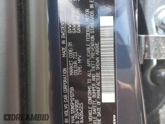 2023 Volvo XC60 Plus Bright Theme с VIN YV4L12DN5P1212759, выставлен на аукционе Copart как лот 51783925 с пробегом 17 771 миль миль и Списание • Salvage title. История ставок и продаж доступна на DreamBid. Изображение 15.