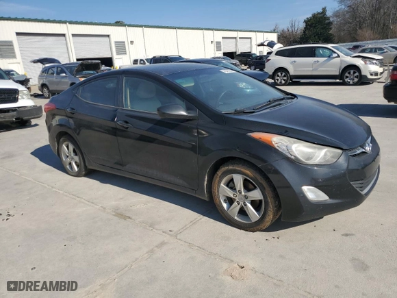 2012 Hyundai Elantra GLS PZEV with VIN KMHDH4AE8CU391953, listed as a Copart auction lot 42400255 with 160,229 mi miles and Salvage Title. Bid and sale history available at carsss.com. Image 4.