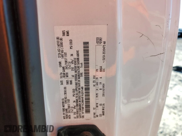 2017 Ford F-150 XL with VIN 1FTMF1C89HFA20148, listed as a Copart auction lot 47949945 with 112,222 mi miles and Salvage Title. Bid and sale history available at carsss.com. Image 12.