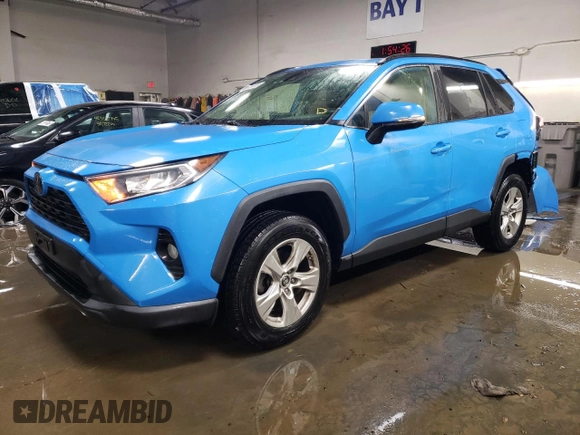 2019 Toyota RAV4 XLE with VIN JTMP1RFVXKD011571, listed as a Copart auction lot 89066895 with 81,955 mi miles and Salvage Title. Bid and sale history available at DreamBid. Image 1.