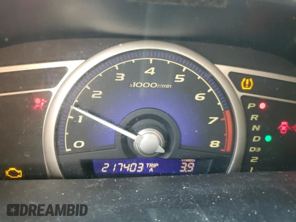 2008 Honda Civic LX with VIN 2HGFA16558H343198, listed as a Copart auction lot 52745625 with 217,403 mi miles and Salvage Title. Bid and sale history available at DreamBid. Image 9.