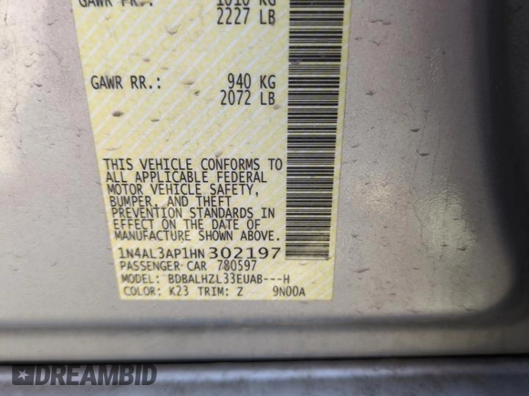 2017 Nissan Altima S z VIN 1N4AL3AP1HN302197, wystawiony jako Copart lot #50636145 z przebiegiem 107 178 mil mil oraz Szkoda całkowita • Salvage title. Historia ofert i sprzedaży dostępna na DreamBid. Obrazek 13.