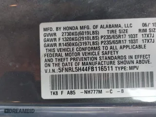 2015 Honda Odyssey EX with VIN 5FNRL5H44FB116511, listed as a IAAI auction lot 41843349 with 174,051 mi miles. Bid and sale history available at carsss.com. Image 9.