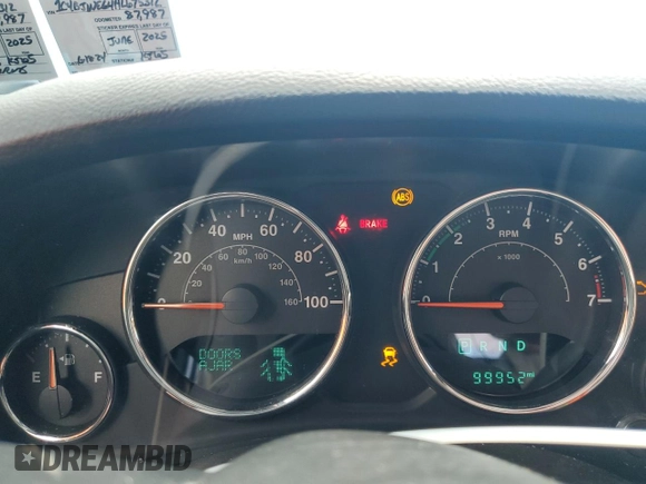 2017 Jeep Wrangler Unlimited 75th Anniversary with VIN 1C4BJWEG4HL675312, listed as a Copart auction lot 43602725 with 99,952 mi miles and Salvage title. Bid and sale history available at DreamBid. Image 9.