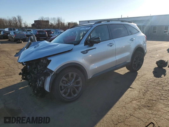 2021 Kia Sorento SX Prestige X-Line with VIN 5XYRKDLFXMG041065, listed as a Copart auction lot 47250275 with Not Provided miles and Salvage Title. Bid and sale history available at carsss.com. Image 1.