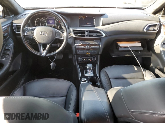2018 Infiniti QX30 Luxury with VIN SJKCH5CR4JA056321, listed as a Copart auction lot 76099664 with 56,537 mi miles and Salvage Title. Bid and sale history available at DreamBid. Image 8.