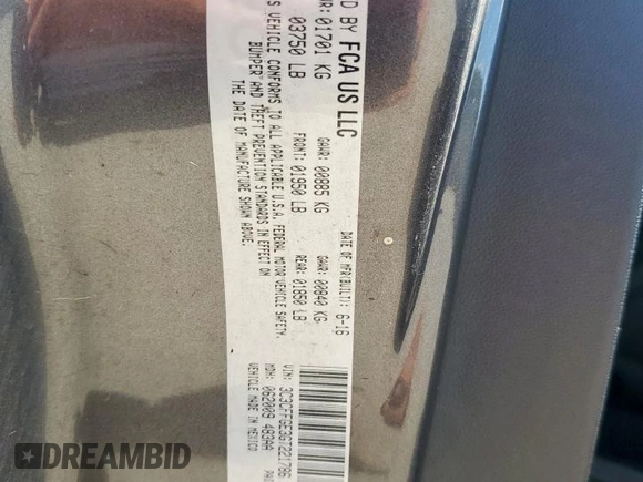 2016 FIAT 500e with VIN 3C3CFFGE3GT221786, listed as a Copart auction lot 59161025 with Not provided miles and Salvage title. Bid and sale history available at DreamBid. Image 12.