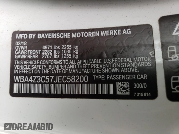 2018 BMW 4 Series 430i xDrive с VIN WBA4Z3C57JEC58200, выставлен на аукционе Copart как лот 72270844 с пробегом 43 170 миль миль и Списание • Salvage title. История ставок и продаж доступна на DreamBid. Изображение 13.