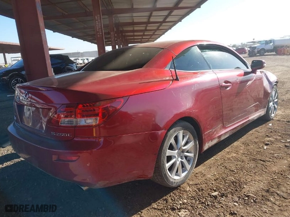 2010 Lexus IS 250C with VIN JTHFF2C2XA2511737, listed as a IAAI auction lot 41299631 with 106411 miles. Bid and sale history available at carsss.com. Image 4.