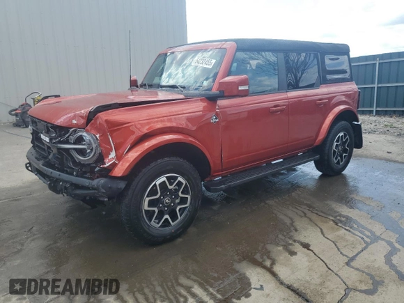 2023 Ford Bronco with VIN 1FMDE5BHXPLB99680, listed as a Copart auction lot 54232455 with 16,579 mi miles and Salvage Title. Bid and sale history available at DreamBid. Image 1.