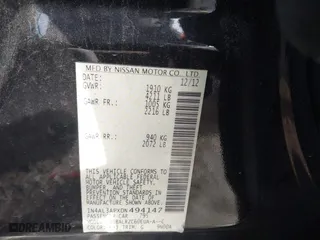2013 Nissan Altima 2.5 SL with VIN 1N4AL3APXDN494147, listed as a IAAI auction lot 41610021 with 121,208 mi miles. Bid and sale history available at carsss.com. Image 9.