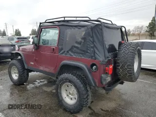 2001 Jeep Wrangler SE with VIN 1J4FA29P61P303287, listed as a Copart auction lot 48583385 with 162,447 mi miles and Salvage Title. Bid and sale history available at carsss.com. Image 2.
