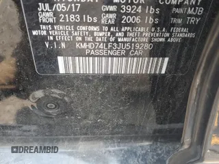 2018 Hyundai Elantra SE z VIN KMHD74LF3JU519280, wystawiony jako Copart lot #60081875 z przebiegiem 43 157 mil mil oraz Szkoda całkowita • Salvage title. Historia ofert i sprzedaży dostępna na DreamBid. Obrazek 13.