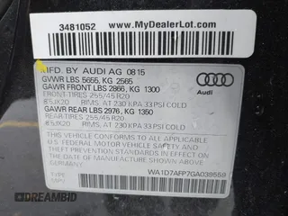 2016 Audi Q5 Premium Plus z VIN WA1D7AFP7GA039559, wystawiony jako IAAI lot #41983206 z przebiegiem 114 888 mil mil oraz . Historia ofert i sprzedaży dostępna na DreamBid. Obrazek 9.