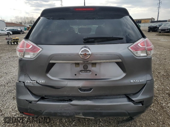 2016 Nissan Rogue SV with VIN KNMAT2MV3GP612157, listed as a Copart auction lot 49903025 with 0 mi miles and Salvage Title. Bid and sale history available at carsss.com. Image 6.