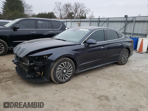 2020 Hyundai Sonata Hybrid Ultimate with VIN KMHL34JJ6LA015602, listed as a Copart auction lot 44443473 with 54,820 mi miles. Bid and sale history available at carsss.com. Image 1.