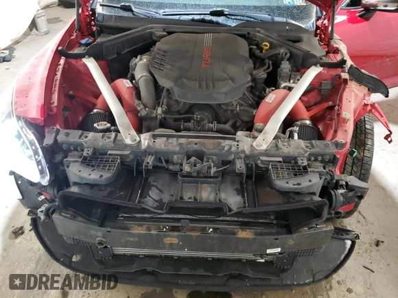 2019 Kia Stinger GT with VIN KNAE35LC5K6047361, listed as a Copart auction lot 48106325 with 130,584 mi miles and Salvage Title. Bid and sale history available at DreamBid. Image 11.
