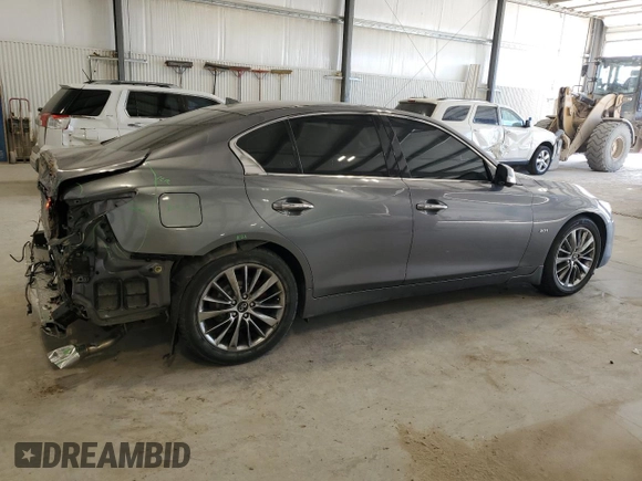 2019 Infiniti Q50 3.0t LUXE with VIN JN1EV7AR3KM590707, listed as a Copart auction lot 47486755 with 58,154 mi miles and Salvage Title. Bid and sale history available at carsss.com. Image 3.