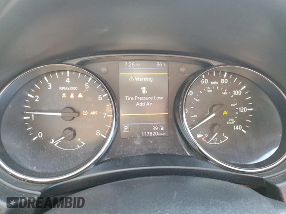2019 Nissan Rogue S with VIN JN1BJ1CP1KW241153, listed as a Copart auction lot 50381415 with 117,820 mi miles and Salvage Title. Bid and sale history available at DreamBid. Image 9.