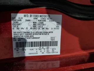 2007 Ford Explorer XLT with VIN 1FMEU73E87UB66047, listed as a Copart auction lot 56687345 with 116,485 mi miles and Salvage title. Bid and sale history available at DreamBid. Image 14.