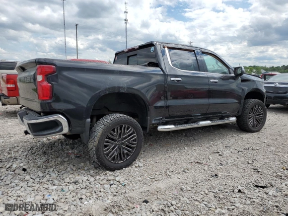 2019 Chevrolet Silverado 1500 LTZ with VIN 1GCUYGEL7KZ124884, listed as a Copart auction lot 58082934 with 124,904 mi miles and Salvage Title. Bid and sale history available at carsss.com. Image 3.