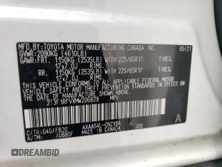 2021 Toyota RAV4 LE with VIN 2T3F1RFVXMW206829, listed as a Copart auction lot 54605934 with 116,396 mi miles and Salvage title. Bid and sale history available at DreamBid. Image 14.