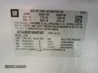 2010 GMC Terrain SLE-1 z VIN 2CTALBEW1A6407407, wystawiony jako Copart lot #55808685 z przebiegiem 191 154 mil mil oraz Szkoda całkowita • Salvage title. Historia ofert i sprzedaży dostępna na DreamBid. Obrazek 13.