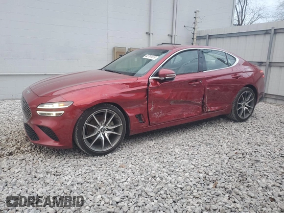 2023 Genesis G70 2.0T with VIN KMTG34TA6PU132041, listed as a Copart auction lot 82761074 with 33,317 mi miles and Salvage Title. Bid and sale history available at DreamBid. Image 1.