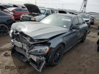 2018 Mercedes-Benz C 63 AMG with VIN 55SWF8GB6JU255249, listed as a Copart auction lot 50094455 with 61,693 mi miles and Salvage title. Bid and sale history available at DreamBid. Image 1.
