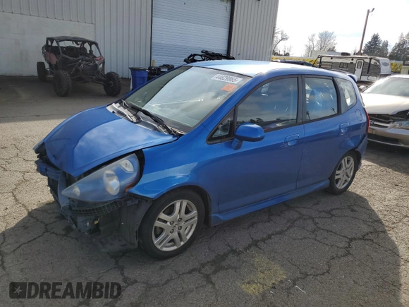 2007 Honda Fit Sport with VIN JHMGD38657S039872, listed as a Copart auction lot 44629865 with 163,196 mi miles and Salvage Title. Bid and sale history available at carsss.com. Image 1.