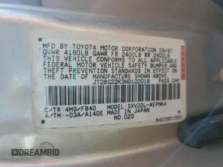 1998 Toyota Camry LE с VIN JT2BG22K3W0120018, выставлен на аукционе Copart как лот 59726215 с пробегом 284 802 миль миль и Чистый • Clean title. История ставок и продаж доступна на DreamBid. Изображение 12.