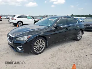 2020 Infiniti Q50 Luxe z VIN JN1EV7AR1LM250957, wystawiony jako Copart lot #59308225 z przebiegiem 51 606 mil mil oraz Szkoda całkowita • Salvage title. Historia ofert i sprzedaży dostępna na DreamBid. Obrazek 1.