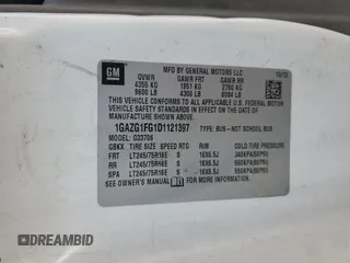 2013 Chevrolet Express Passenger LT with VIN 1GAZG1FG1D1121397, listed as a Copart auction lot 64763735 with Not provided miles and Clean title. Bid and sale history available at DreamBid. Image 13.