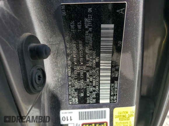 2016 Toyota Sienna LE AAS с VIN 5TDKK3DC8GS755476, выставлен на аукционе Copart как лот 56951595 с пробегом 228 678 миль миль и Списание • Salvage title. История ставок и продаж доступна на DreamBid. Изображение 12.