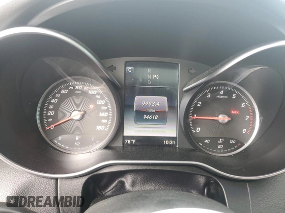 2017 Mercedes-Benz C 300 with VIN WDDWF4JB9HR225336, listed as a Copart auction lot 51350835 with 94,618 mi miles and Salvage title. Bid and sale history available at DreamBid. Image 9.