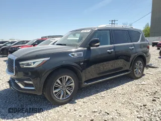 2019 Infiniti QX80 Luxe z VIN JN8AZ2NE7K9235377, wystawiony jako Copart lot #55971625 z przebiegiem 229 523 mil mil oraz Szkoda całkowita • Salvage title. Historia ofert i sprzedaży dostępna na DreamBid. Obrazek 1.