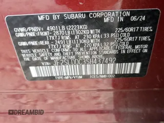 2025 Subaru Forester Premium с VIN JF2SLDDC3SH437492, выставлен на аукционе Copart как лот 53382685 с пробегом 8 263 миль миль и Чистый • Clean title. История ставок и продаж доступна на DreamBid. Изображение 12.