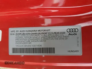 2005 Audi TT z VIN TRUWF28N451001406, wystawiony jako Copart lot #55391845 z przebiegiem 113 156 mil mil oraz Szkody całkowita. Historia ofert i sprzedaży dostępna na DreamBid. Obrazek 12.