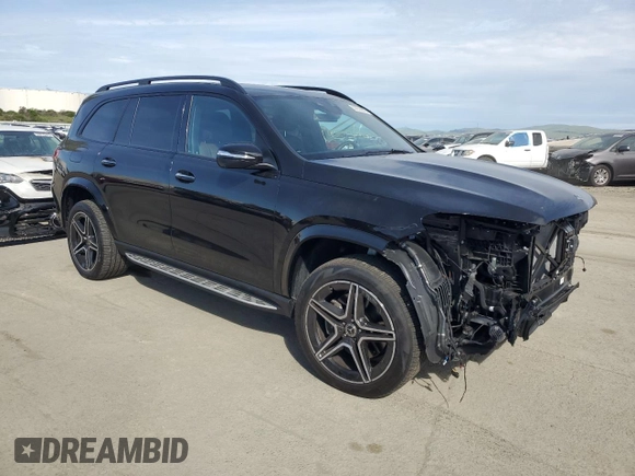 2024 Mercedes-Benz GLS 450 with VIN 4JGFF5KE6RB090122, listed as a Copart auction lot 50032695 with 7,698 mi miles and Salvage Title. Bid and sale history available at DreamBid. Image 4.