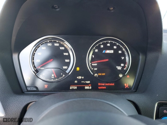 2019 BMW M2 Competition with VIN WBS2U7C56K7D52745, listed as a Copart auction lot 82582104 with 27,731 mi miles and Salvage Title. Bid and sale history available at carsss.com. Image 9.