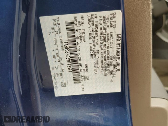 2008 Ford Focus SE z VIN 1FAHP35N38W173594, wystawiony jako Copart lot #52539115 z przebiegiem 105 894 mil mil oraz Szkoda całkowita • Salvage title. Historia ofert i sprzedaży dostępna na DreamBid. Obrazek 12.