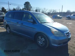 2005 Honda Odyssey EX-L with VIN 5FNRL38765B076591, listed as a IAAI auction lot 41624354 with 172,698 mi miles and . Bid and sale history available at DreamBid. Image 1.