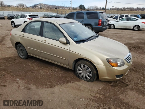2009 Kia Spectra LX z VIN KNAFE222195652337, wystawiony jako Copart lot #45874605 z przebiegiem 141 149 mil mil oraz Szkoda całkowita • Salvage title. Historia ofert i sprzedaży dostępna na DreamBid. Obrazek 4.