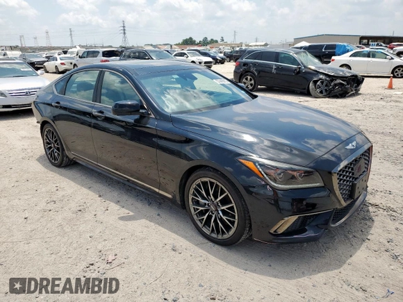 2018 Genesis G80 Sport with VIN KMHGN4JB9JU232870, listed as a Copart auction lot 57445915 with 62,172 mi miles and Salvage title. Bid and sale history available at DreamBid. Image 4.