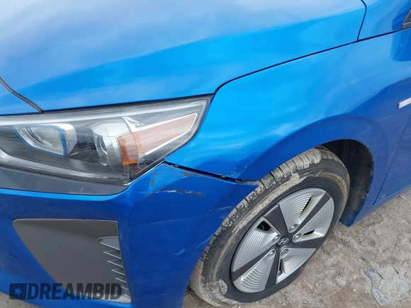 2017 Hyundai Ioniq Blue with VIN KMHC65LC7HU024102, listed as a IAAI auction lot 42057067 with 126,313 mi miles and . Bid and sale history available at DreamBid. Image 6.